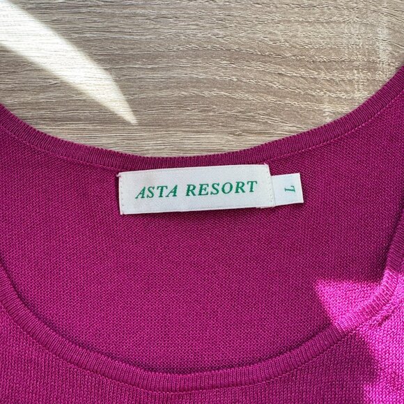 Asta Resort Natalia Maxi Dress Fuchsia Pink Sequin Sparkle Large - Picture 8 of 14